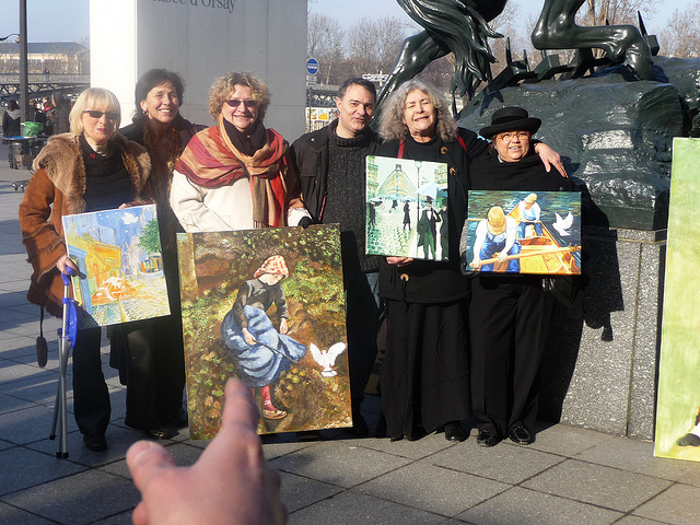 Chantal Gerardin au Muse d'Orsay avec son tableau Camille Pissarro et ses amis peintres amateurs sympas